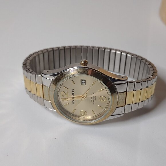 7.5 Inch Milan Two Tone Stretch Watch - Picture 1 of 13